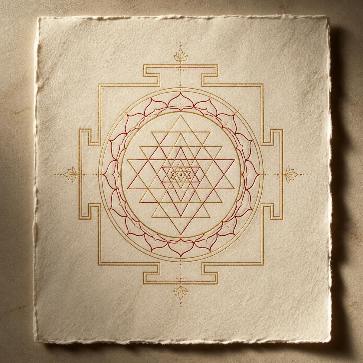 Yantra disegnato a mano su carta
